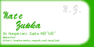 mate zupka business card